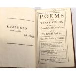 A Scholar of Eaton [Goodall, Charles] Poems and Translations written Upon several Occasions and To