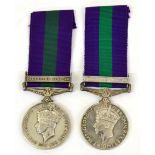 Two General Service Medals 1918-62, each with clasp PALESTINE 1945-48, to 14164432 SIGMN.L.J.