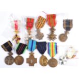 A Collection of Eleven Belgian First/Second World War Medals, of Croix de Guerre, Victory Medal,