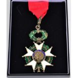A French Legion d'Honneur 1870-1951 Commander's Neck Badge, in silver gilt and enamel (some loss