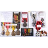 A Second World War Belgian Group of Four Medals and the Miniatures, comprising Gold Medal for