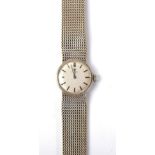 A ladies 9 carat white gold wristwatch signed Omega