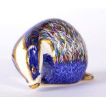 A Royal Crown Derby paperweight, Buxton Badger, limited edition number 411/500, with certificate