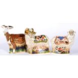 Royal Crown Derby Imari paperweights, Imari Ram, Imari Ewe and Nanny Goat (3)