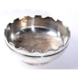 A silver pedestal bowl, makers initials H.W