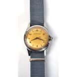 A stainless steel centre seconds wristwatch, signed Girard-Perregaux