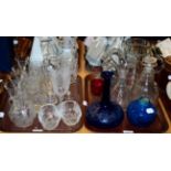 Two trays of assorted glass, mainly 19th/20th century; and a tray of assorted glass, including a