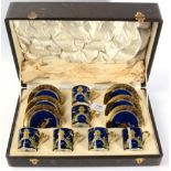 A cased Carlton Ware six piece coffee set