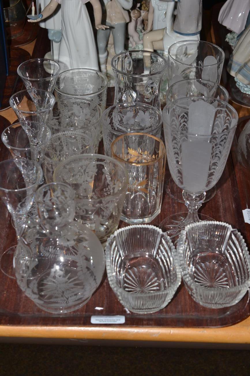 Two trays of assorted glass, mainly 19th/20th century; and a tray of assorted glass, including a - Image 6 of 6