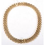 A 9 carat gold brick link necklace, 59g
