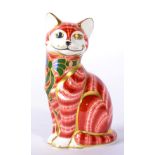A Royal Crown Derby paperweight, Cheshire Cat, limited edition number 472/500, with certificate