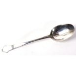 A George I silver dog nose spoon, John Ladyman London 1714, with rat tail bowl, probably re-shaped