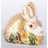 A Royal Crown Derby paperweight, Rowsley Rabbit, limited edition number 428/500, with certificate