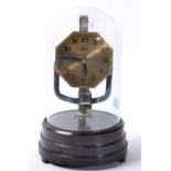 A Bulle electric mantel timepiece beneath glass dome