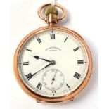 A 9 carat gold cased open faced pocket watch