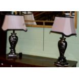 A pair of Toleware style table lamps
