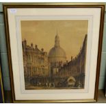 J Girtin (18th/19th century), A View of St Paul's, signed watercolour, 50cm by 42.5cm