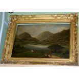 British School (early 19th century), A Naive Lakeland view, oil on canvas, 45cm by 63.5cmIn a period