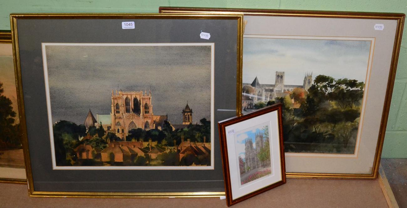 * Groom, York Minster, signed and dated (1975), watercolour; together with a further signed and
