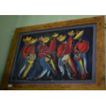 Kenneth Abendana Spencer (1929-2005) Jamaican Drummers, signed, oil on canvas, 46.5cm by 70.5cm