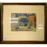 D M & E M Alderson (20th century) ''Grantley Hall Garden'', signed inscribed and dated 1948,