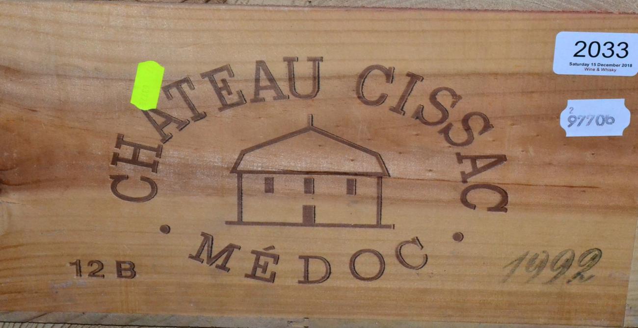 Chateau Cissac 1992 Haut-Medoc 12 bottles owc