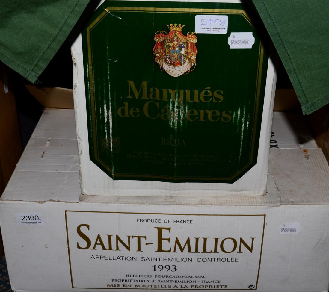 Marqués de Cáceries 2002 White Rioja, 6 bottles, Saint Emilion Heriteurs 1993, 7 bottles, Chateau