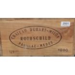 Chateau Duhart Milon 1980 Pauillac 12 bottles owc