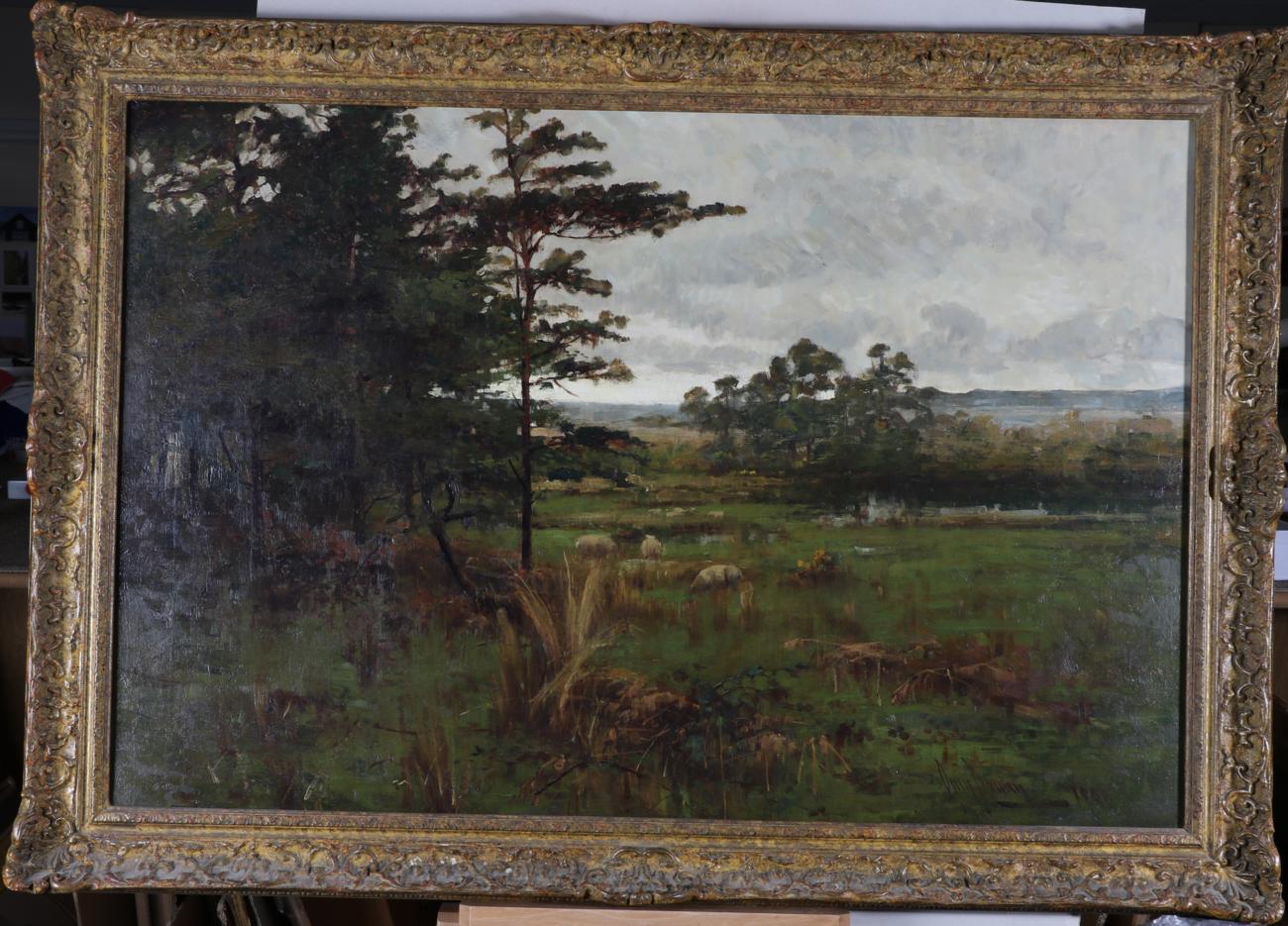 Owen Bowen (1873-1967) ''A Yorkshire Landscape'' (Possibly Otley) Signed and dated 1890, oil on - Image 2 of 3