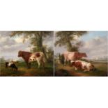 George Vincent (1796-1831) Cattle at rest in a river landscape Oil on panel, together with a