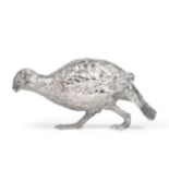 A Silver Table Model of a Grouse, Edward Barnard & Sons, London 1961, 20cm long, 17oz 12dwt