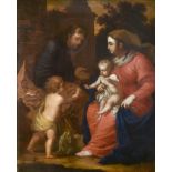 Follower of Eustache Le Sueur (1616-1655) French The Holy Family Oil on canvas, 48cm by 39.5cm see