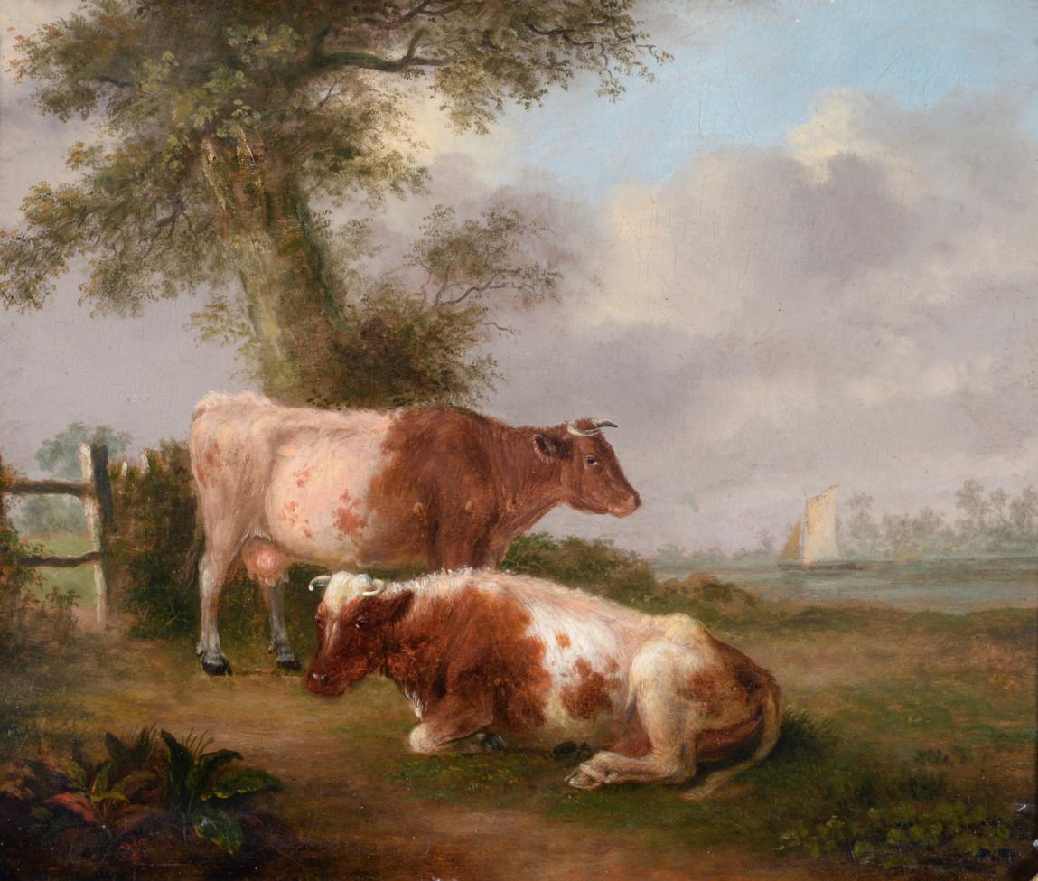 George Vincent (1796-1831) Cattle at rest in a river landscape Oil on panel, together with a - Image 2 of 6