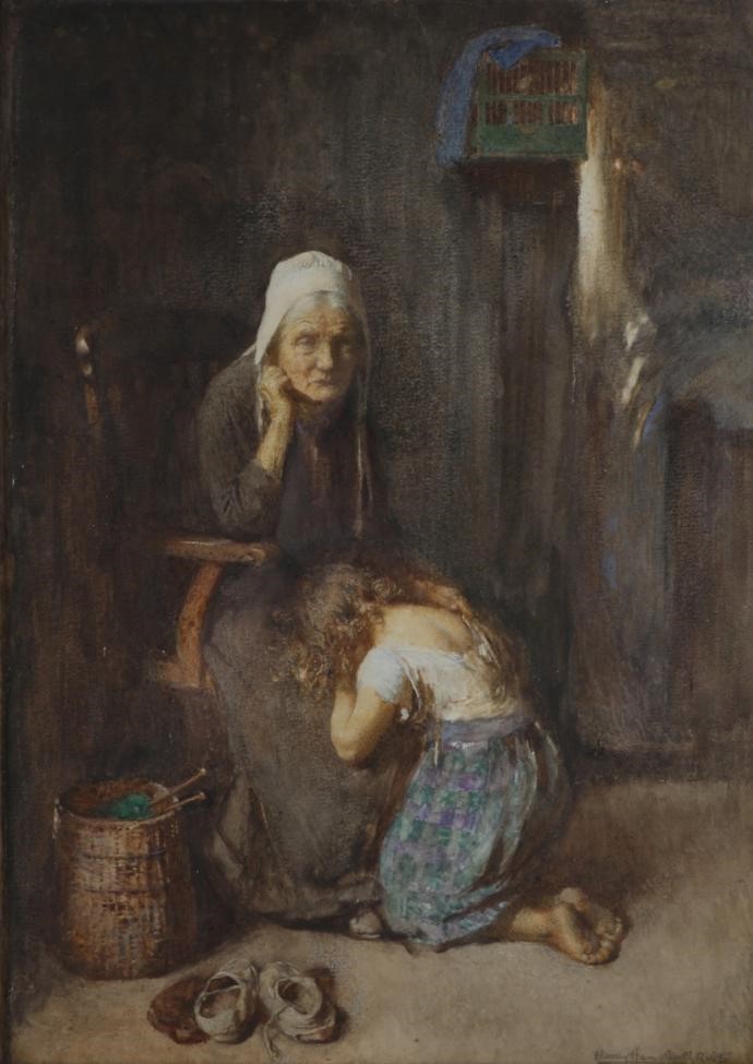 John Henry Henshall RWS (1856-1928) ''The Prayer'' Signed, further signed and inscribed to artist'