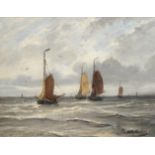 Hendrik Willem Mesdag (1831-1915) Dutch Shipping in choppy waters Signed, oil on canvas, 26.5cm by