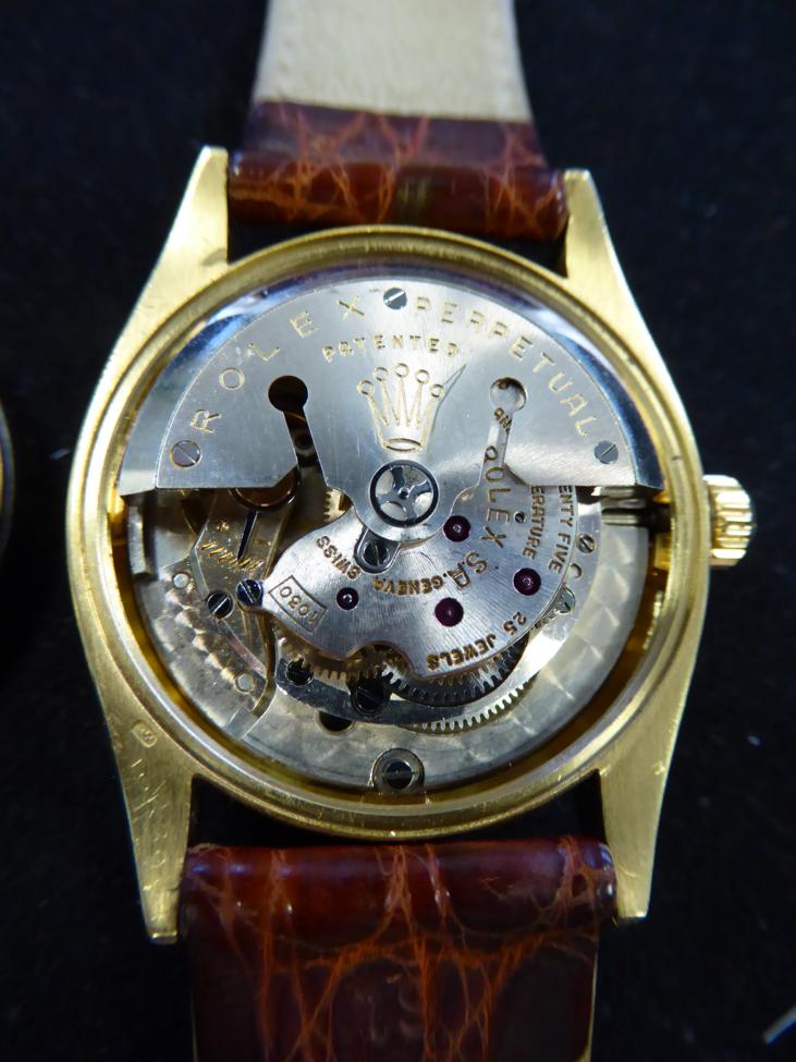 An 18ct Gold Automatic Centre Seconds Wristwatch, signed Rolex, Oyster Perpetual, Officially - Image 7 of 8