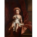 Circle of Sir Peter Lely (1618-1680) Portrait of a child with a feather in his hair Oil on canvas,