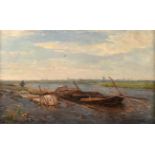 Paul Joseph Constantin Gabriël (1828-1903) Dutch Fishing on a polder Signed, oil on canvas, 32cm