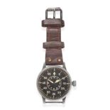 A Rare Second World War German Luftwaffe Aviators Wristwatch, signed Laco, so called B-Uhr, circa