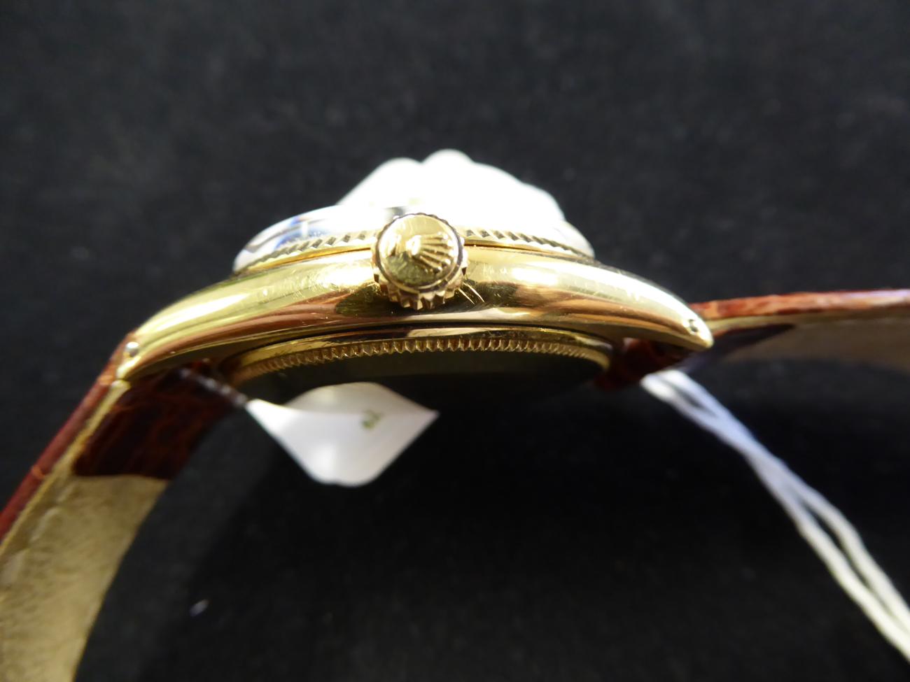 An 18ct Gold Automatic Centre Seconds Wristwatch, signed Rolex, Oyster Perpetual, Officially - Image 3 of 8