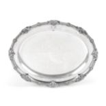 A George IV Silver Meat Plate, John Bridge (Rundell, Bridge & Rundell), London 1828, oval with