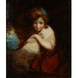 After Sir Joshua Reynolds (1723-1792) The Careful Shepherdess Oil on panel, 30.5cm by 25.5cm