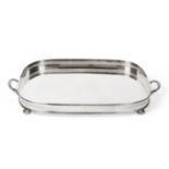 A Large George V Silver Twin Handled Gallery Tray, Harrison Brothers & Howson (George Howson),