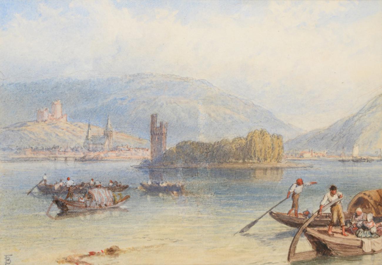 Myles Birket Foster (1825-1899) ''Drachenfels'' ''Bishop Hattos Tower and Bingen'' Signed, - Image 3 of 7