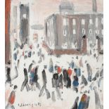 Laurence Stephen Lowry RA (1887-1976) Street scene, factory gates Signed and dated 1962, oil on