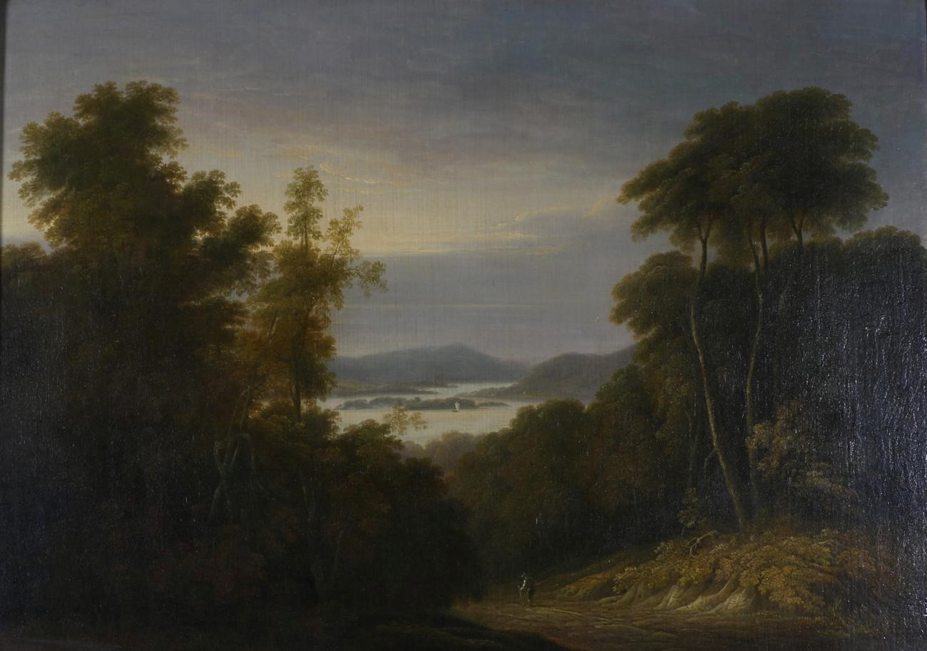 Attributed to Julius Caesar Ibbetson (1759-1817) A view of Lake Windermere Bears signature, oil on