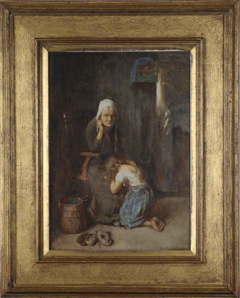 John Henry Henshall RWS (1856-1928) ''The Prayer'' Signed, further signed and inscribed to artist' - Image 2 of 3