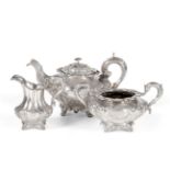 An Early Victorian Irish Silver Three Piece Tea Service, Robert W Smith, Dublin 1840/41, also