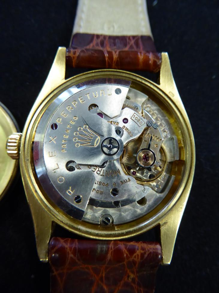An 18ct Gold Automatic Centre Seconds Wristwatch, signed Rolex, Oyster Perpetual, Officially - Image 8 of 8