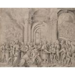 After Baldassare Peruzzi (1481-1536) Italian The Adoration of the Kings Pencil on laid paper, 39cm